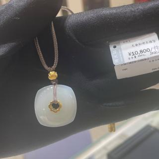 周大福 足金和田玉 吊坠 黄金和田玉项链 国内专柜代购正品