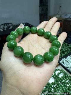 和田玉碧玉阳绿手链手串